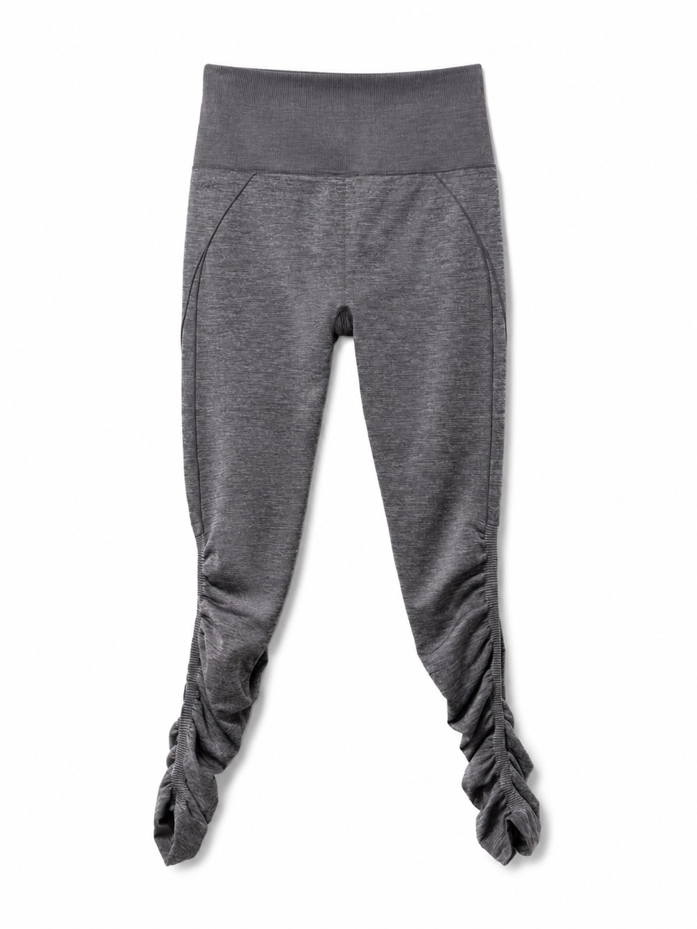 Fabletics Gray Ruched Cropped Leggings | Women’s Small | High-Waisted Activewear